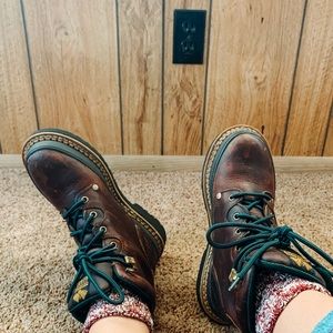 Laced Georgia steel toe boots